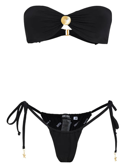 Draped-Detail Bikini Set