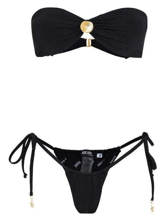 Draped-Detail Bikini Set