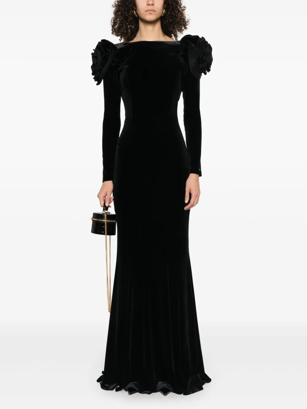 Backless Velvet Maxi Dress
