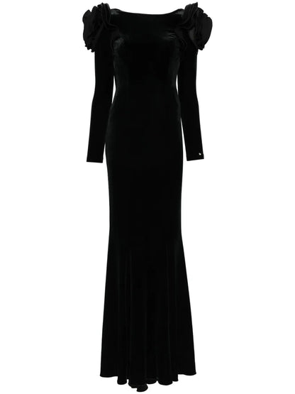 Backless Velvet Maxi Dress