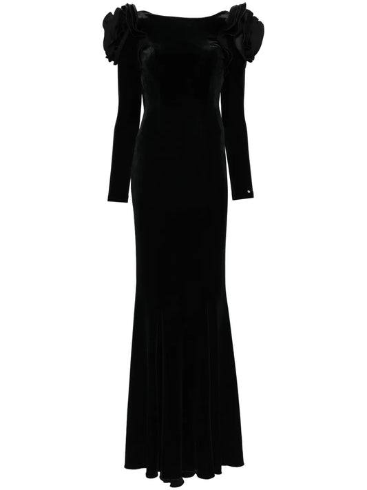 Backless Velvet Maxi Dress