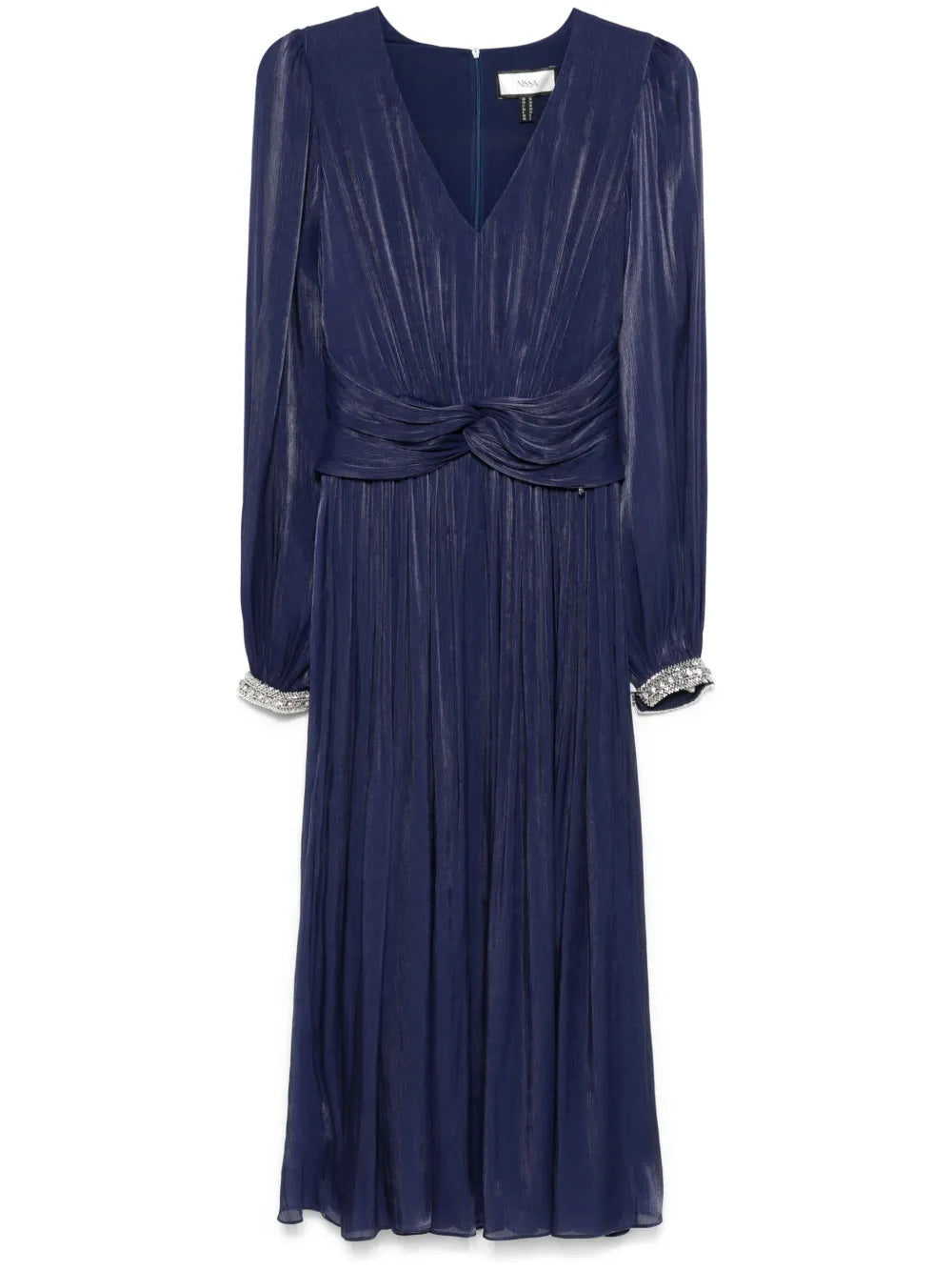 Pleated Chiffon Midi Dress