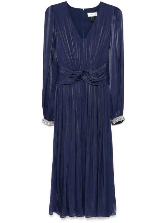 Pleated Chiffon Midi Dress