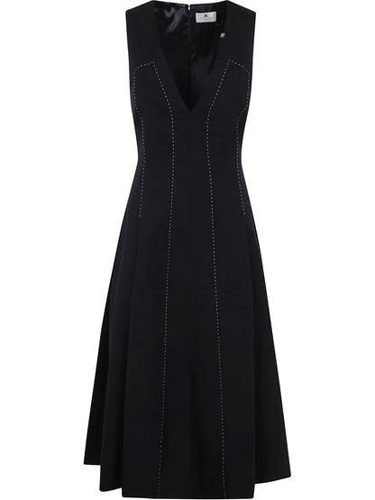Seam-Detailed Midi Dress