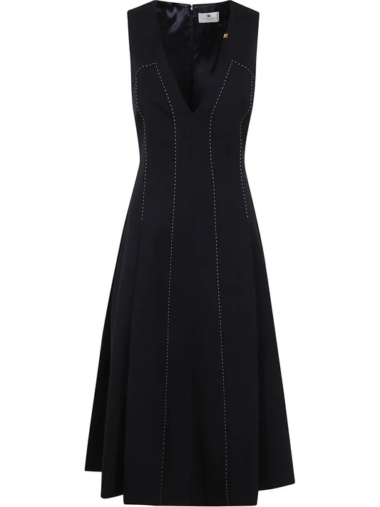 Seam-Detailed Midi Dress