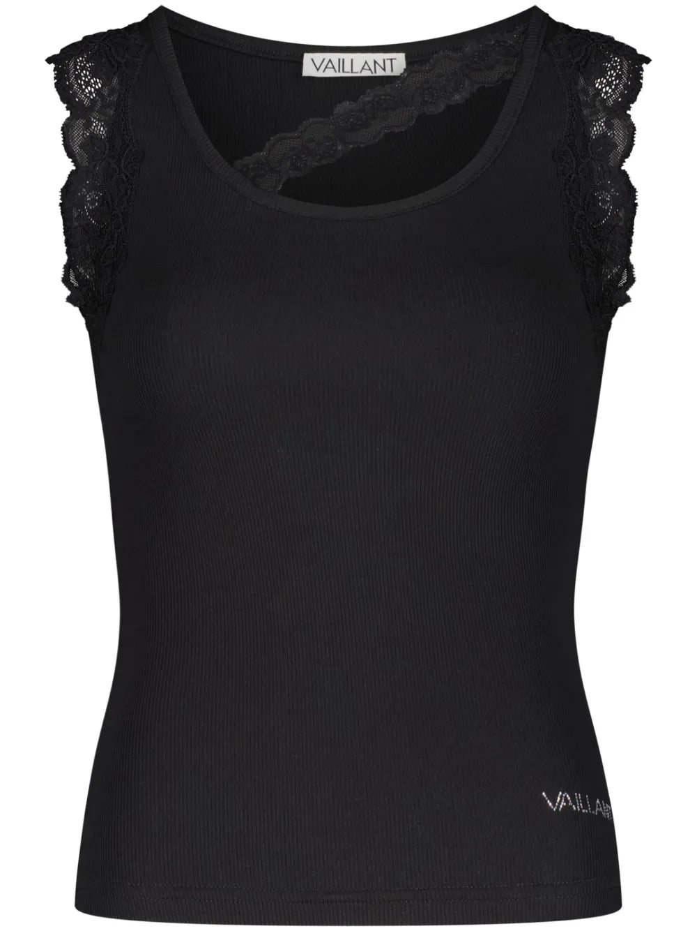 Lace-Trim Ribbed Tank Top