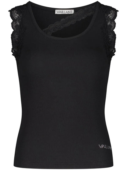 Lace-Trim Ribbed Tank Top