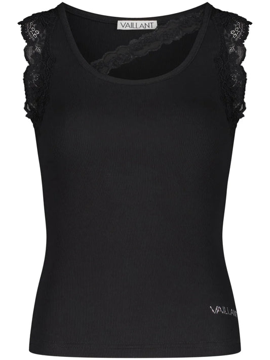 Lace-Trim Ribbed Tank Top