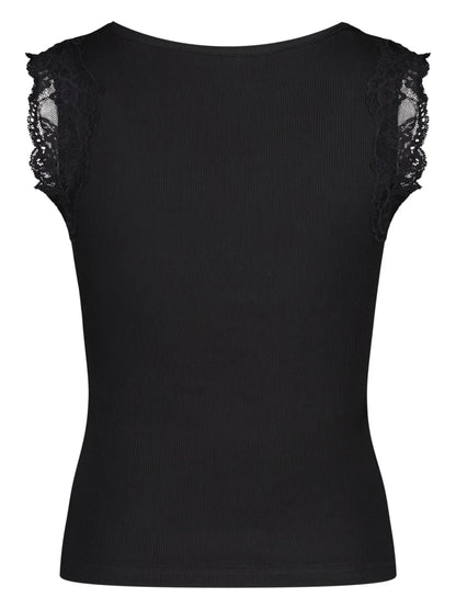 Lace-Trim Ribbed Tank Top