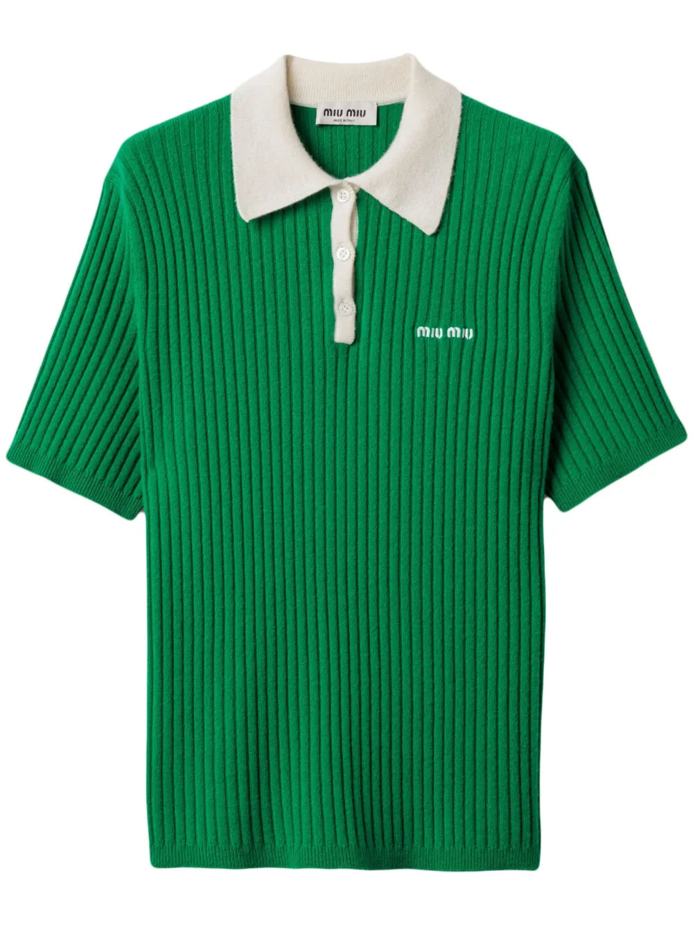 Ribbed Cashmere Polo Top