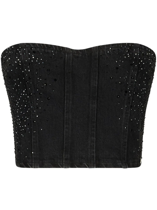 Rhinestone Denim Top