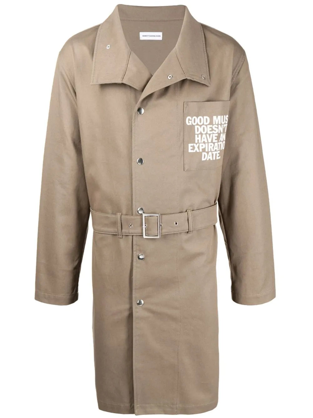 Graphic-Print Trench Coat