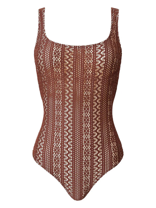 Lace-Embellished Swimsuit