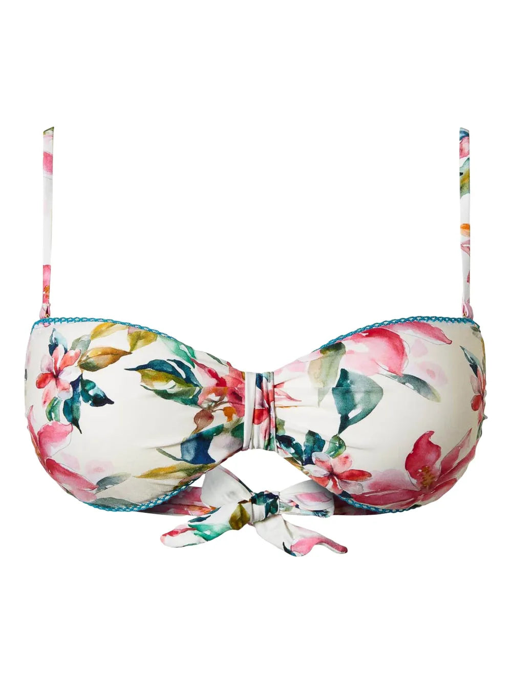 Floral-Print Bikini Top