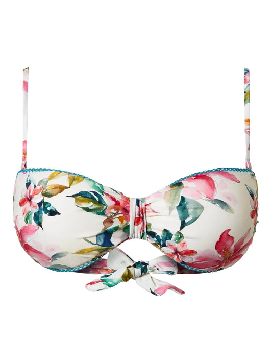 Floral-Print Bikini Top