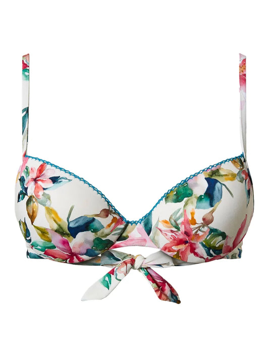 Floral-Print Push-Up Bikini Top