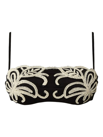 Rhinestone-Embellished Bikini Top