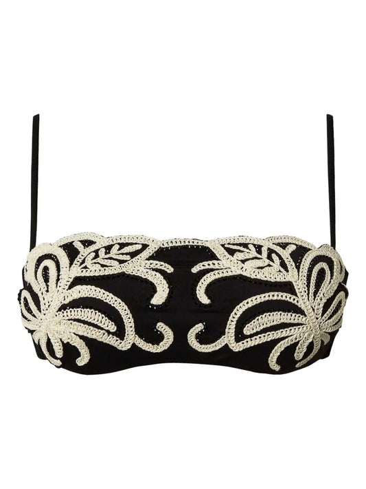 Rhinestone-Embellished Bikini Top