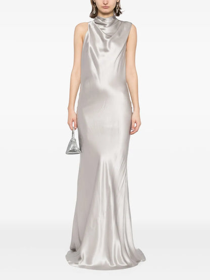 Ruffle Bias Gown