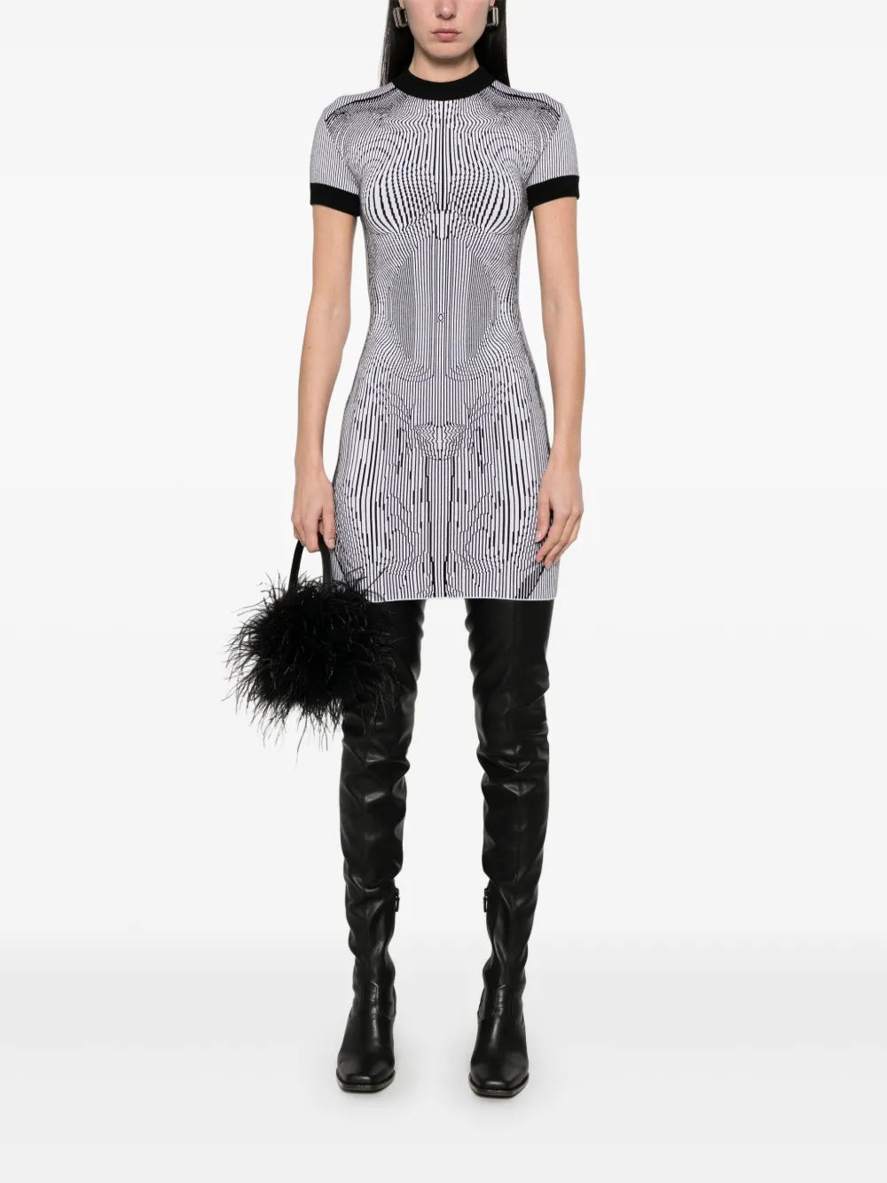 Anatomy-Intarsia Mini Dress