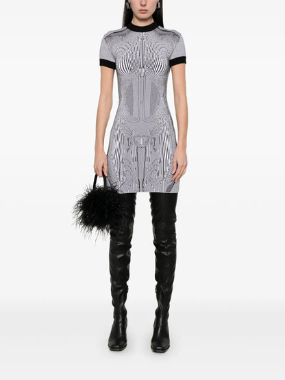 Anatomy-Intarsia Mini Dress