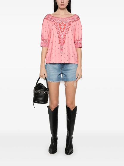 Paisley-Print Blouse