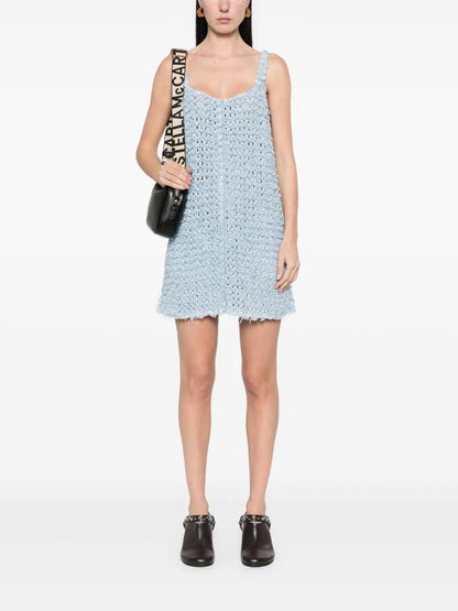 Bouclé Denim Mini Dress