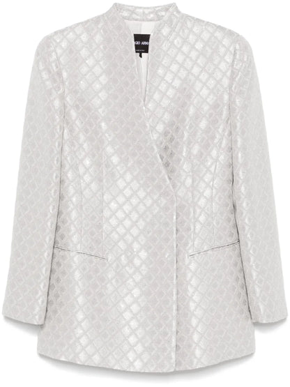 Sequin-Embellished Double-Breasted Blazer