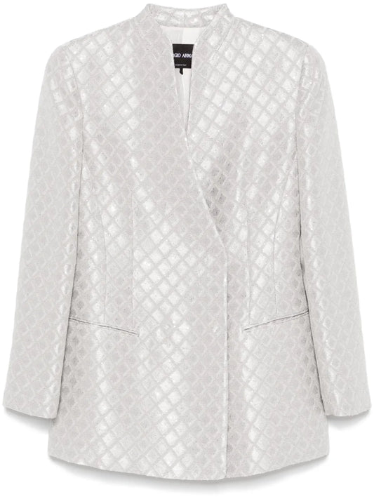 Sequin-Embellished Double-Breasted Blazer