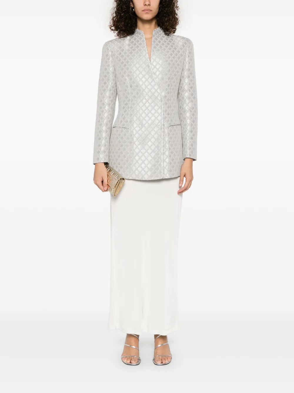 Sequin-Embellished Double-Breasted Blazer