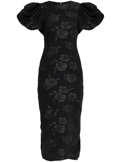 Jacquard-Pattern Midi Dress