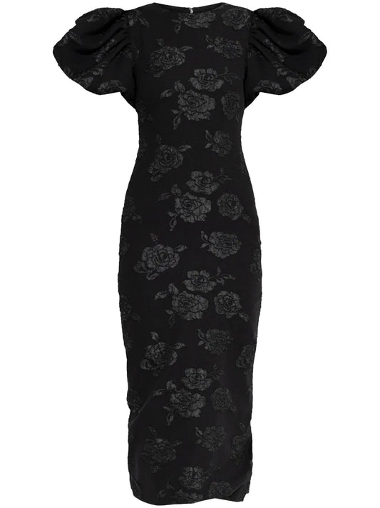 Jacquard-Pattern Midi Dress