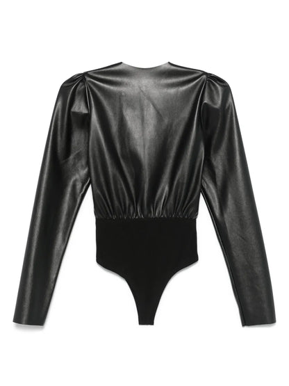 Faux-Leather Bodysuit
