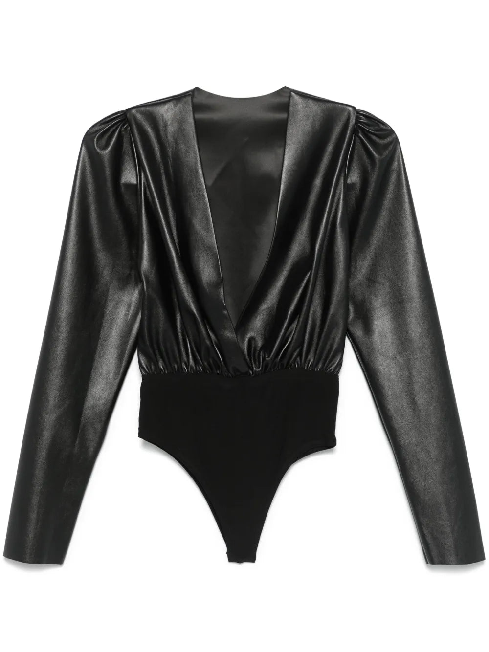 Faux-Leather Bodysuit