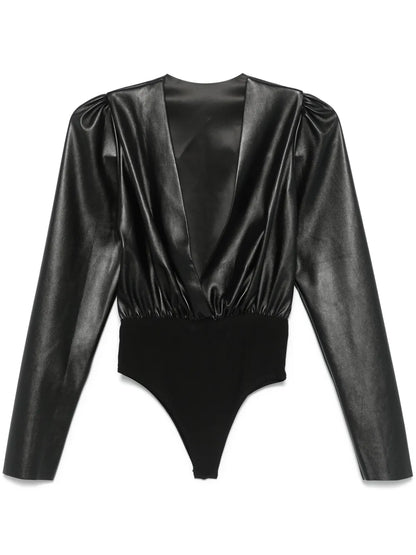 Faux-Leather Bodysuit