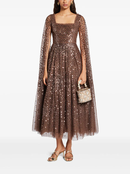 Sequin-Embellished Midi Dress
