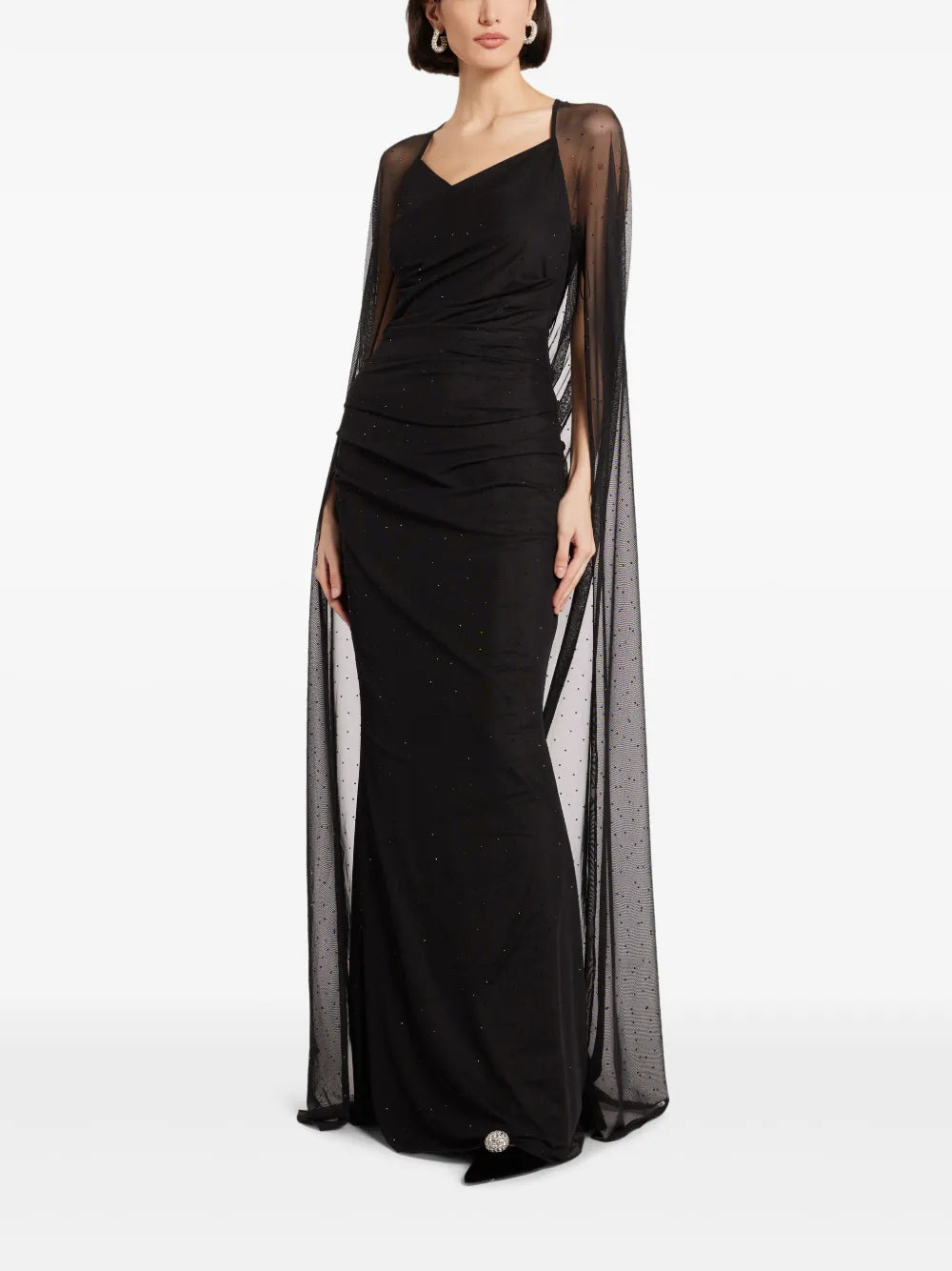 Draped-Design Maxi Dress