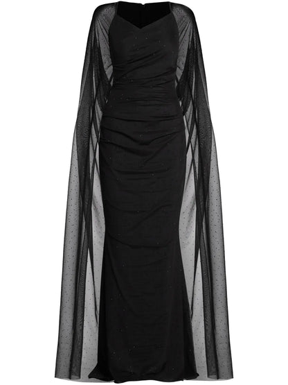 Draped-Design Maxi Dress