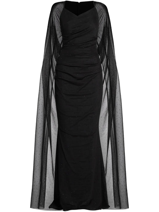 Draped-Design Maxi Dress