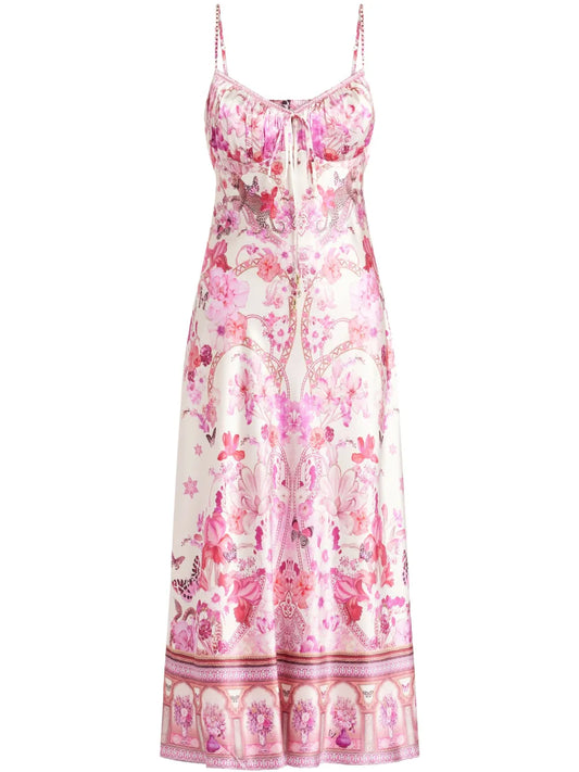 The Botanical Novella Gathered Bodice Bias Dress