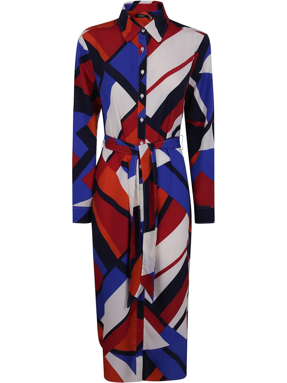 Abstract-Print Shirtdress