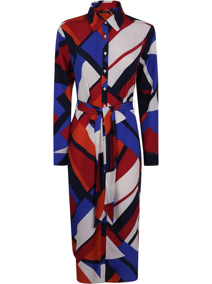 Abstract-Print Shirtdress