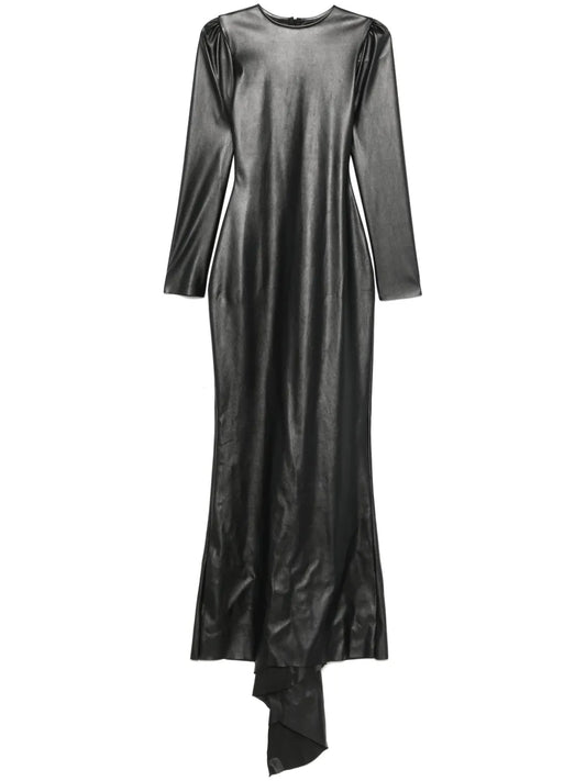 Faux-Leather Maxi Dress