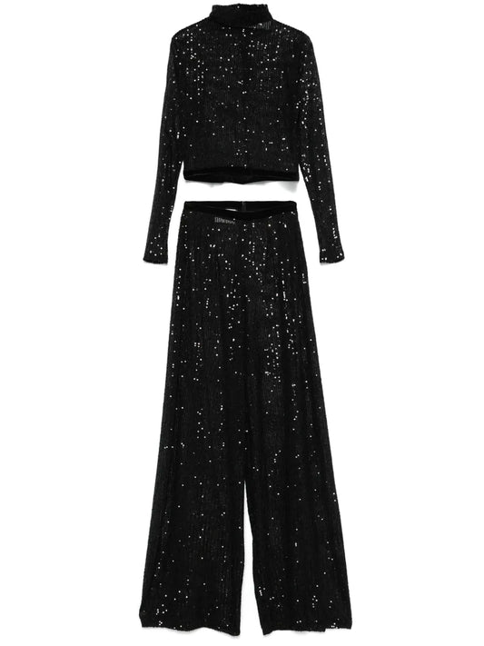 Sequin-Embellished Trousers Set