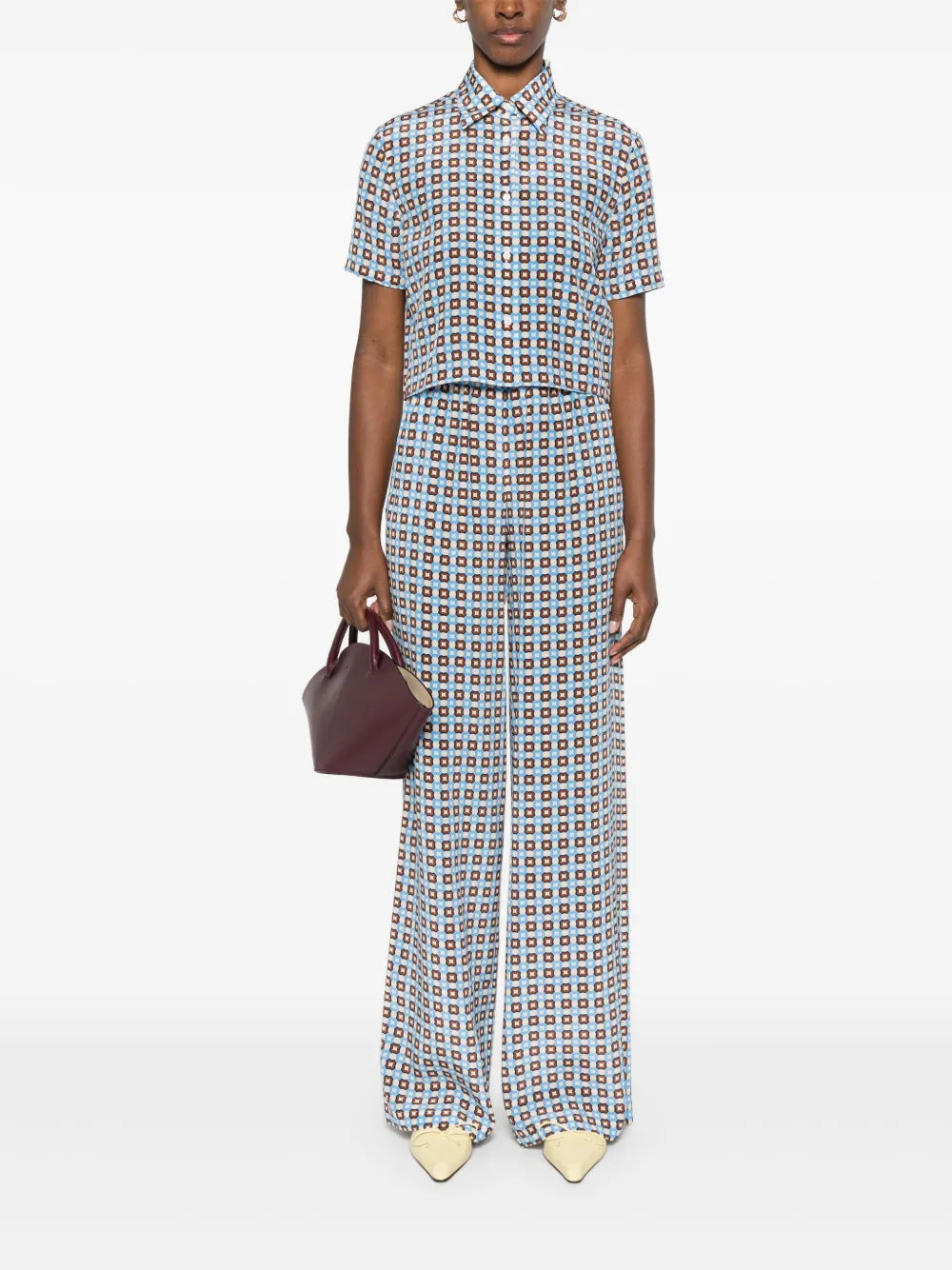 Geometric-Print Trousers