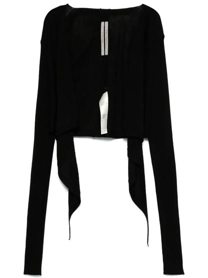 Cropped Wrap-Design Cardigan