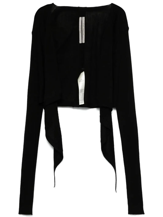 Cropped Wrap-Design Cardigan