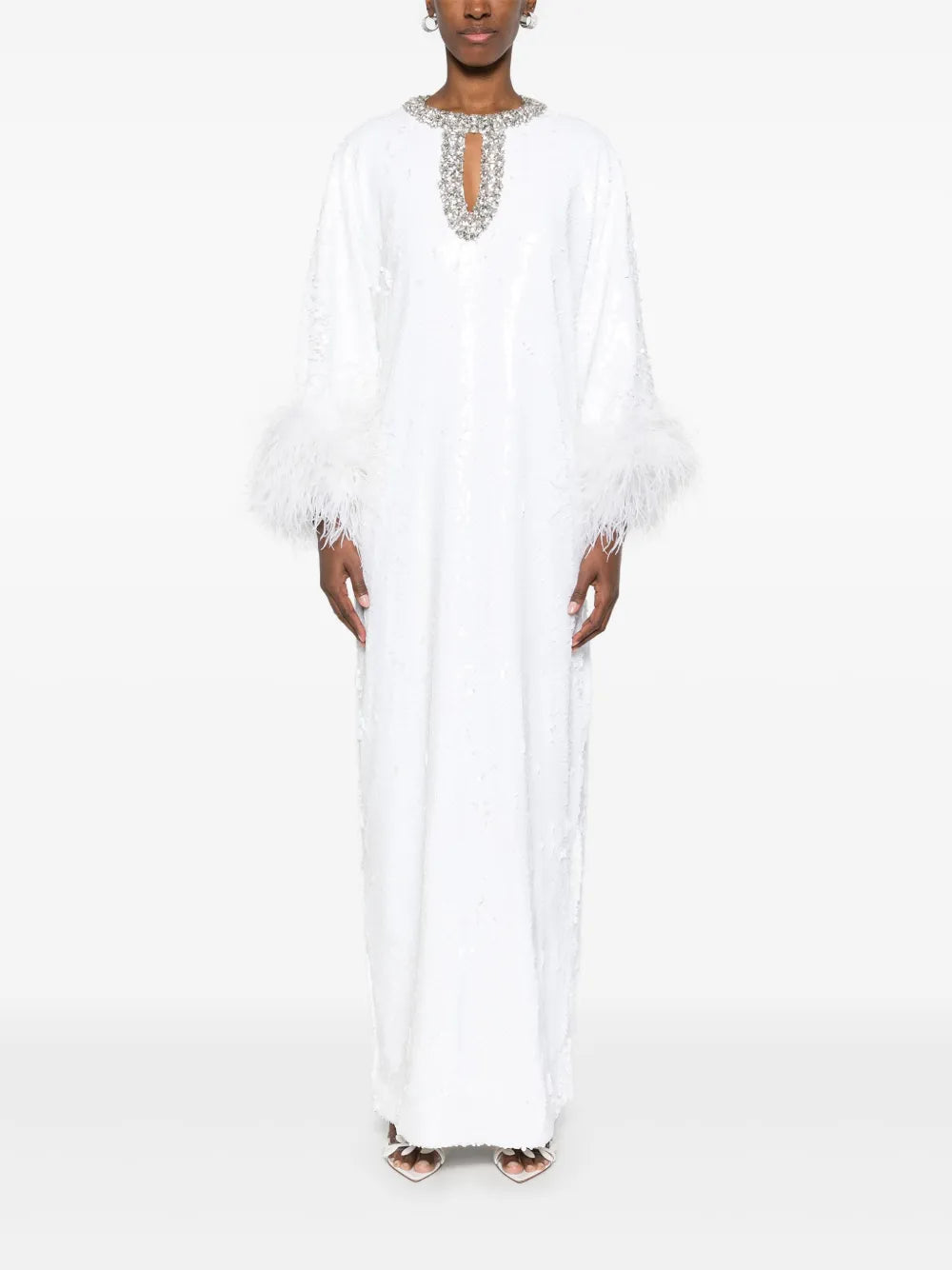 Sequin Feather Maxi Dress
