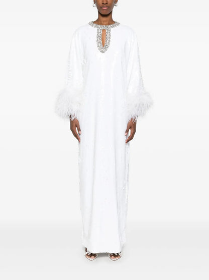 Sequin Feather Maxi Dress