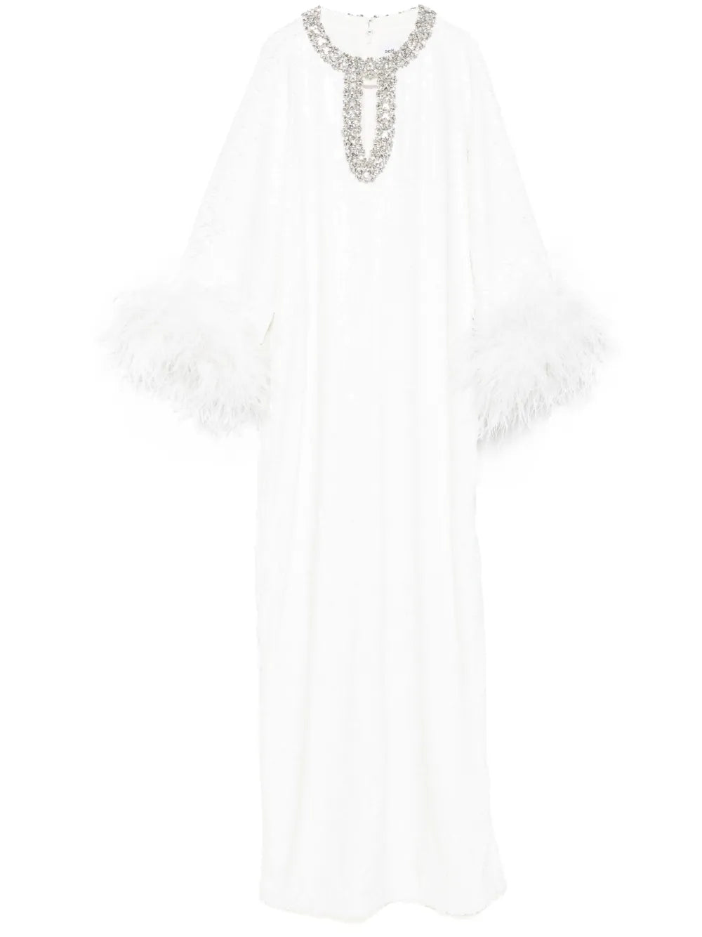 Sequin Feather Maxi Dress